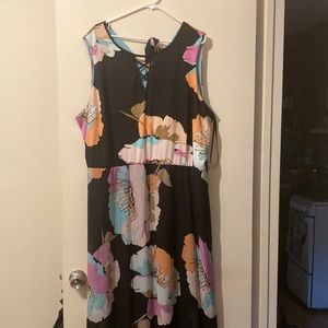 Empire waist large floral dress Size 28 sleeveless